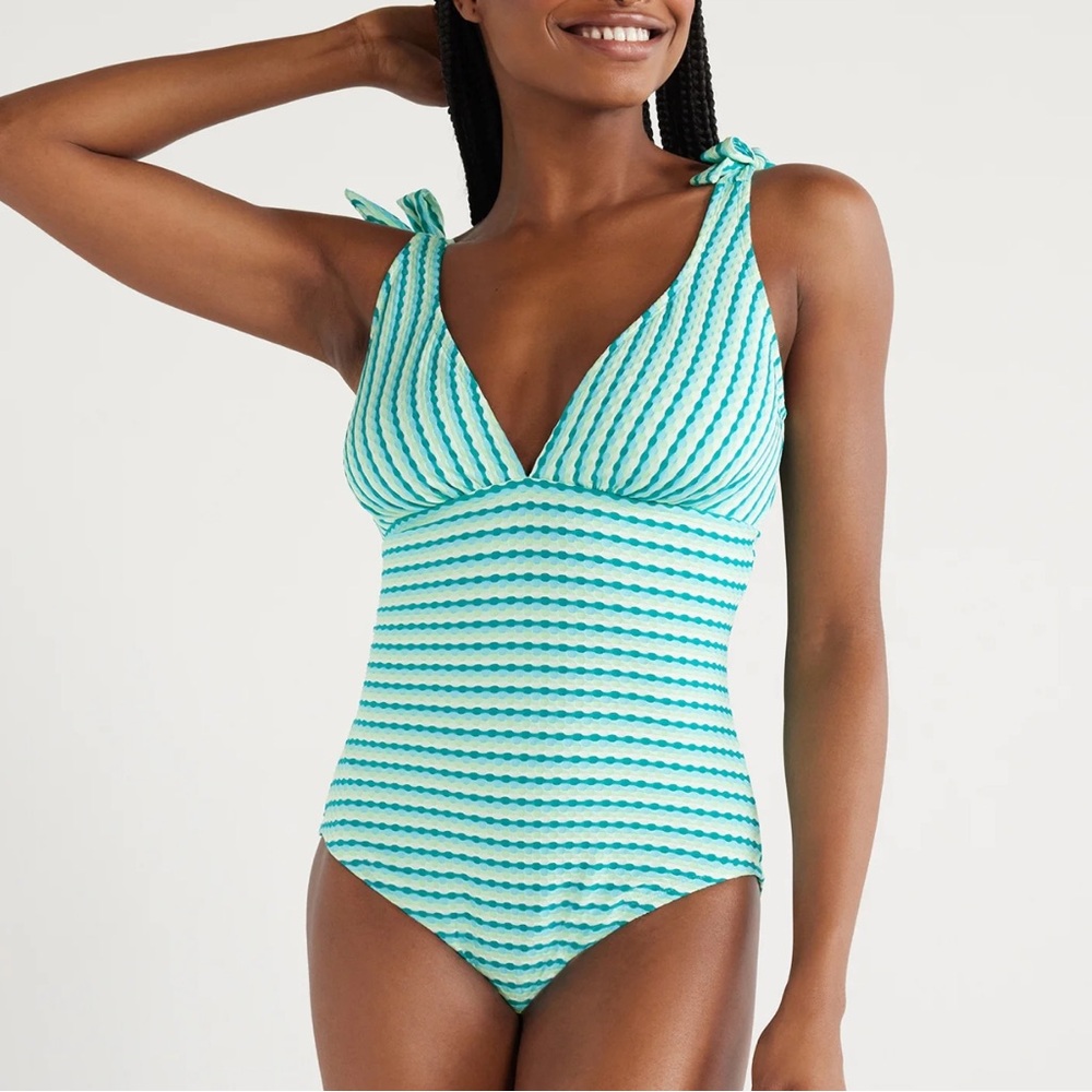 Time and true bubble stripe one piece k